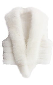 Mangas gola Faux Fur Vest Casual / Festa (mais cores)