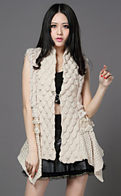 Fashion Collarless Sweater/Rabbit Fur Casual/Party Vest(More Colors)