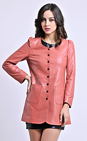 Nice Long Sleeve Collarless Sheepskin Casual/Party Coat(More Colors)