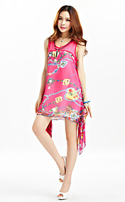 Ts Print chiffon Onregelmatige Hem Dress