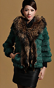 3/4 Sleeve Raccoon Fur Shawl Rabbit Fur Casual/Party Jacket(More Colors)