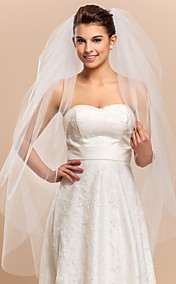 Beautiful Four-tier Waltz Wedding Veil With Cut Edge
