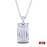  8GB Crystal Pendant Style USB Flash Drive Necklace (Silver)