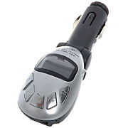  1.0" LCD Car MP3 Player FM Transmitter with IR Remote Controller - Silver (2.5mm Audio/SD/USB/DC12V)