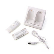  Dual Charging Station + Batteries for Wii (White)