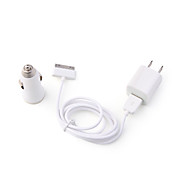 3-in-1 AC/Car Charger/Cable Kit for iPhone 3G/3GS/4 (White)