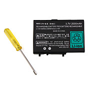  controlador de batería recargable + tornillo para nintendo ds lite (2000mAh)