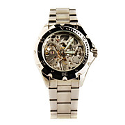  Stainless Steel Self-Winding Mechanical Wristwatch with Luminous Hand Silvery