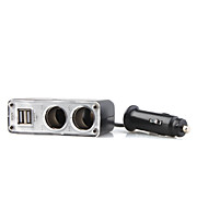  Car Charger Hub (Dual USB, Dual Cigarette)