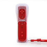 2-in-1 MotionPlus Remote Control + Protective Silicon Case for Wii (Red)