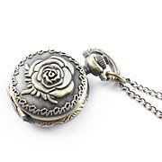  Antique roses quartz small pocket watch necklace chain