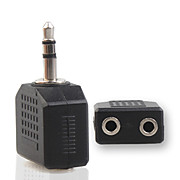  2 Female Audio Splitter to 3.5mm Male Jack Adapter