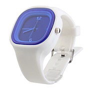 Jelly Silicone Band Quartz Wrist Watch(White)