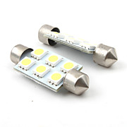  39MM 2.5W 200~250LM 6 x 5050 SMD LED White Reading/License Plate/Dome Lamp Light Bulbs (DC 12V/Pair)