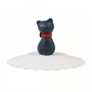  sellado de la cubierta del gato adorable taza (gato negro y tapa de color blanco)