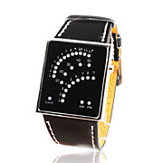  Leather Band LED Wrist Watch For Men(Black)