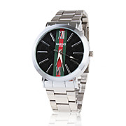  Men's Stainless Steel Band Elegant Square Wrist Watch - Black