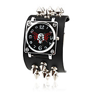 Military Black Leather Band Quartz Wrist Watch with Dismountable Case