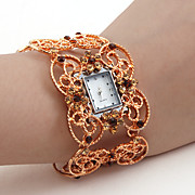  Alloy Band Quartz Wrist Watch For Women(Bronze)