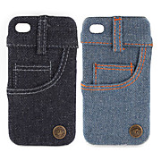  Jeans Cover Hard Case for iPhone 4 / 4S (Side Pocket)