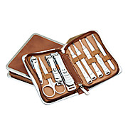  Stainless Steel Manicure Kit (9 Packs,coffee)