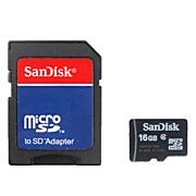  16gb Sandisk Carte mémoire microSDHC et adaptateur microSDHC (classe 4)