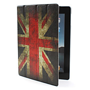 4-Fold Protective PU Leather Case and Stand for iPad 2 (Auto Sleep/Wake-Up Function, Vintage British Flag)