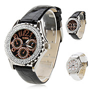  Women's Fashionable PU Analog Quartz Wrist Watch 2430 (Assorted Colors)