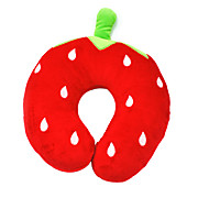  Strawberry Pattern Plush U-Shaped Pillow