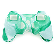  Protective Camouflage Style Silicone Case for PS3 Controller (Green and White)