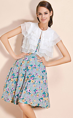 ts gelaagde volants chiffon cape top