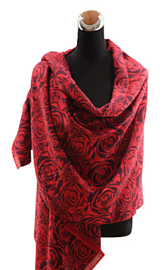 Elegant Silk With Pattern Party / Evening Shawl