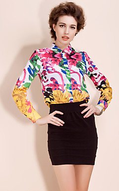 ts barocco stile di stampa button-down camicia camicetta (più colori)