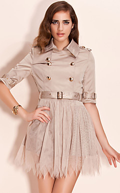 TS Mesh Skirt Trench Coat