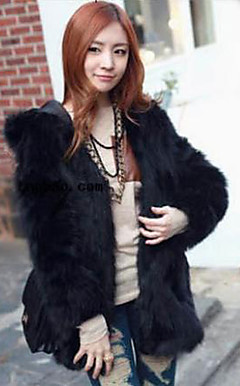Manica lunga con cappuccio Collo Sera Faux Fur Coat