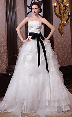 MEENA - Vestido de Novia de Organza y Satén