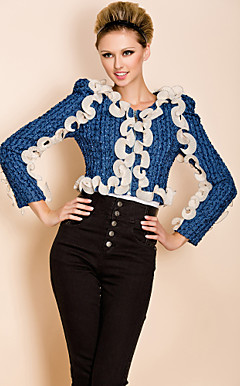 ts contrasterende kleur stereo ruffle jasje
