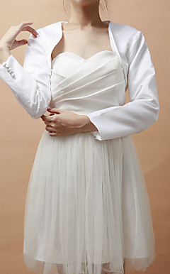 Delicate lange mouwen satijnen Speciale gelegenheden jas / bruiloft wrap (meer kleuren)