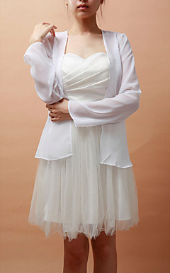 Long Sleeve Chiffon Special Occasion Jacket/Wedding Wrap(More Colors)