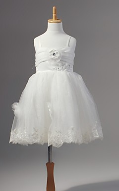 Chiffon Flower Girl Dress With Flowers