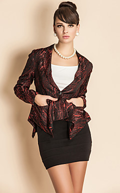 ts vintage stijl jacquard onregelmatige ruche blazer