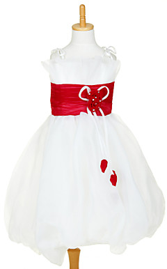 Sweet Sleeveless Organza & Satin Wedding/Evening Flower Girl Dress
