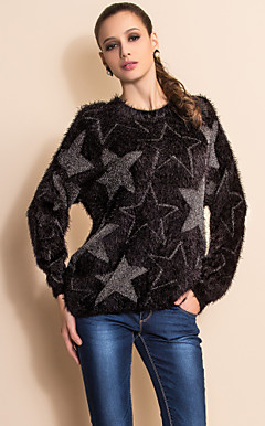 TS Star Print Plush Pullover Sweater(Two Colors)