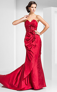 Trumpet/Mermaid Sweetheart Court Train Taffeta Evening Dress