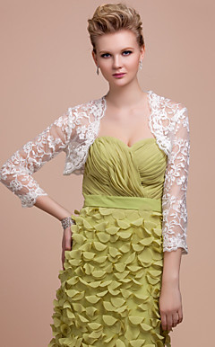 Delicate Lace 3/4-Sleeve Wedding/Evening Jacket