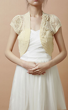 Elegant Short Sleeve Cotton-terylene Evening/Casual Wrap/Jacket(More Colors)