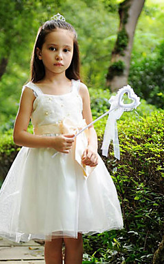 Sweet Straps Satin/Tulle Wedding/Evening Flower Girl Dress