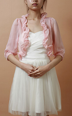 Manches 3/4 du soir en mousseline de soie / Casual Wrap / veste (plus de couleurs)