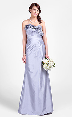 a-line sweetheart gulv-length taffeta brudepige kjole