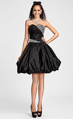 Ball Gown Sweetheart knielange taffeta cocktail jurk